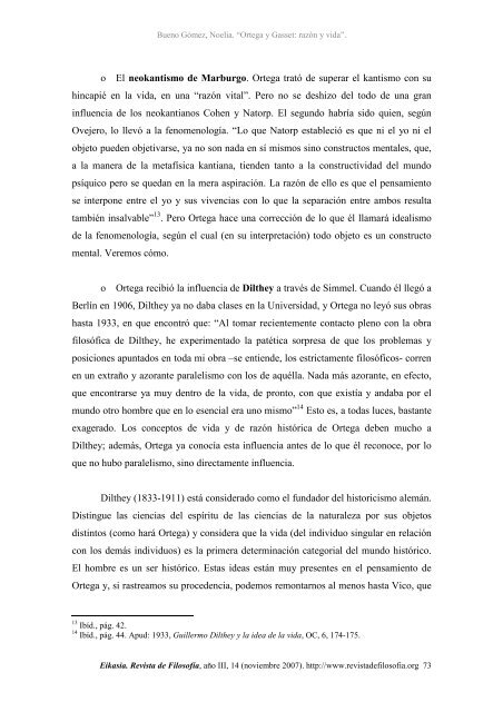 Ortega y Gasset: razón y vida - EIKASIA - Revista de Filosofía