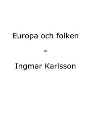 Europa och folken Ingmar Karlsson - Ingmar Karlssons webbplats