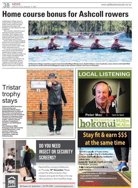 Ashburton Courier: December 03, 2020