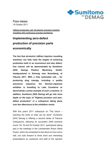 Implementing zero-defect production of precision ... - Sumitomo (SHI)