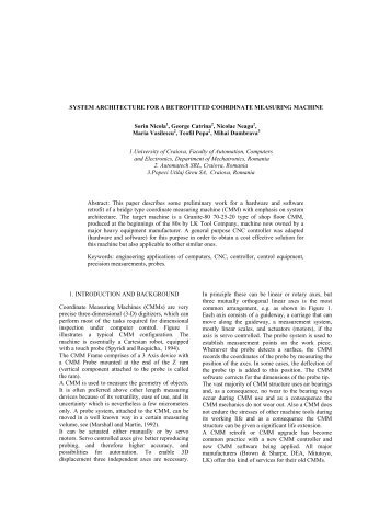 System Architecture For A Retrofitted Coordinate Measuring ... - ACE