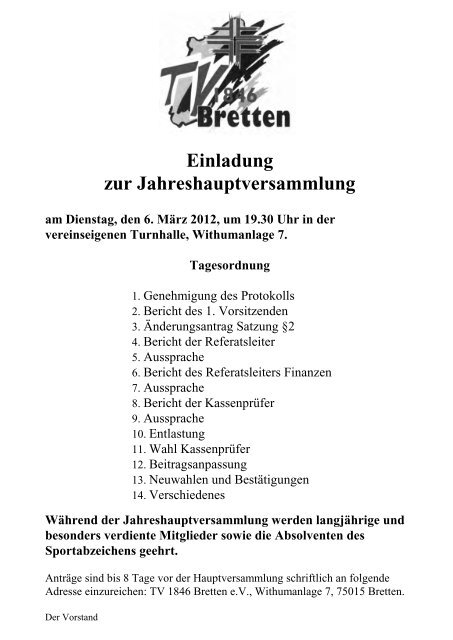 faustBall - Turnverein 1846 Bretten e.V.