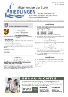 Amtliches Mitteilungsblatt Riedlingen 02.12.2020