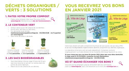 Calendrier des collectes des déchets 2021 du jeudi - Ville de Liège - Intradel