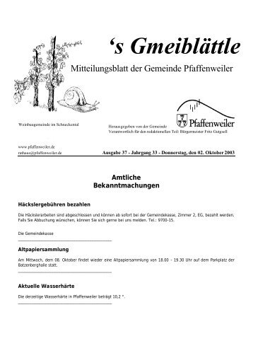's Gmeiblättle - Suedlicht GmbH