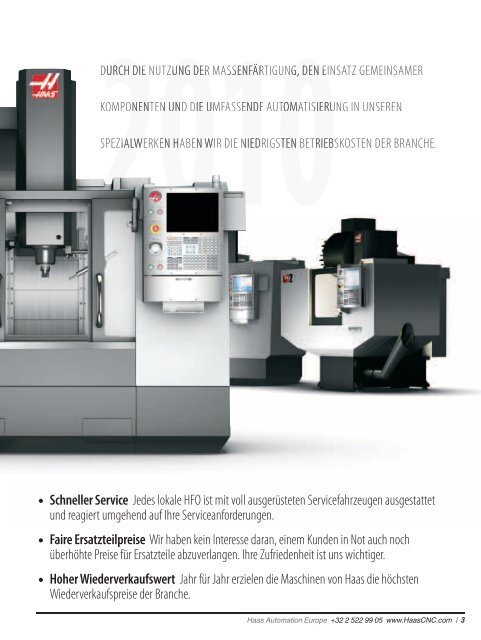 VERTIKALE BEARBEITUNGSZENTREN Haas Automation Inc.