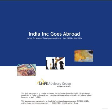 India Inc Goes Abroad - MAPE Advisory Group