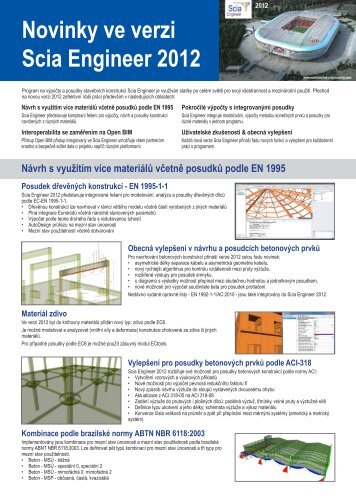 Novinky ve verzi Scia Engineer 2012 Uživatelské ... - Nemetschek Scia