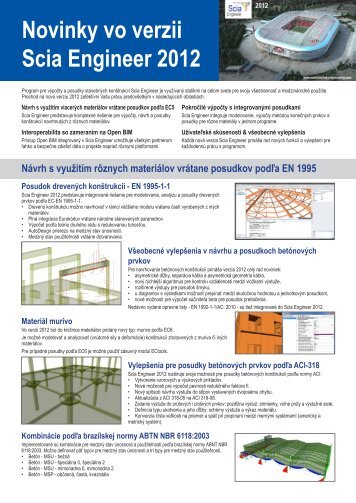 Novinky vo verzii Scia Engineer 2012 - Nemetschek Scia