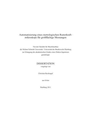 Automatisierung eines metrologischen Rasterkraft- mikroskops für ...
