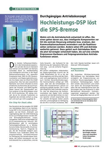 Hochleistungs-DSP löst die SPS-Bremse - All-electronics.de