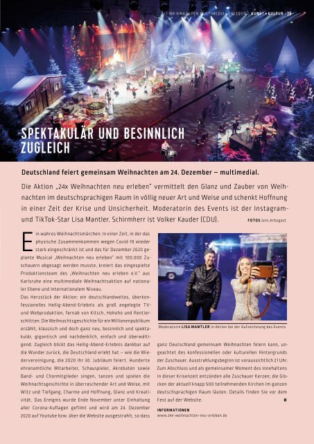SchlossMagazin Augsburg Schwaben + Fünfseenland Dezember 2020