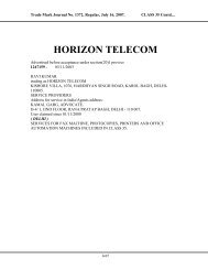 horizon telecom - Controller General of Patents, Designs, and Trade ...