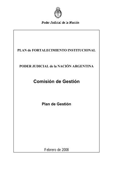 Plan de Gestión Judicial - Corte Suprema de Justicia de la Nación