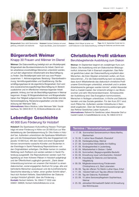 Diakonal – Ausgabe 2/2011 - Diakoniestiftung Weimar Bad ...