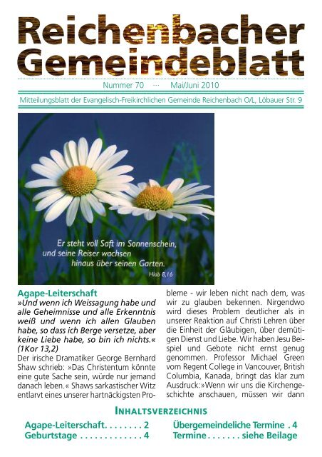 Nr. 70 Mai/Juni - bei der EFG Reichenbach