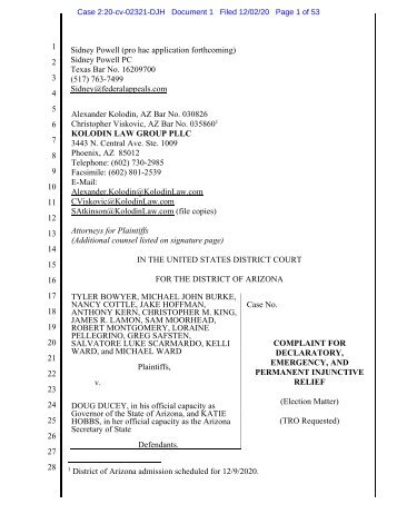 Arizona Kracken lawsuit