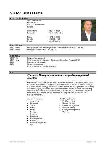 Victor Schaafsma - Schaafsma Interim Management - Victor ...