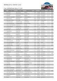 nennliste / entry list fia european rally cup - Jännerrallye