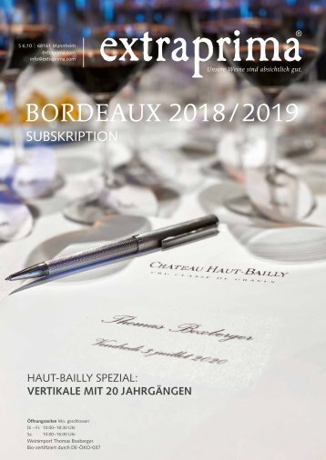 Extraprima Magazin Bordeaux 2018 / 2019 Subskription