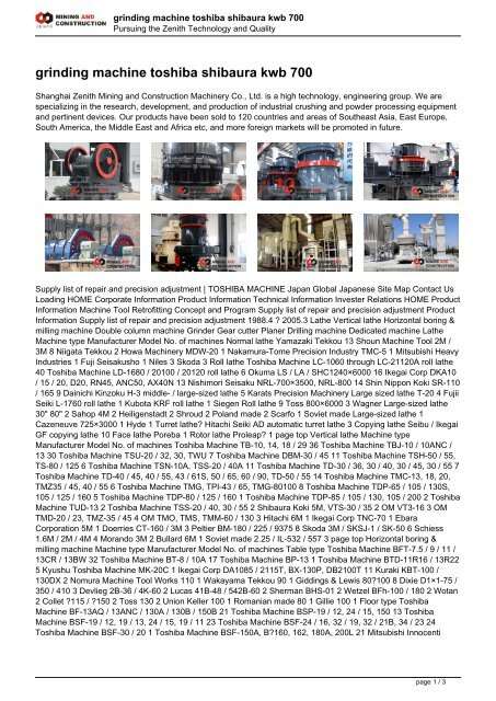 [pdf]grinding machine toshiba shibaura kwb 700