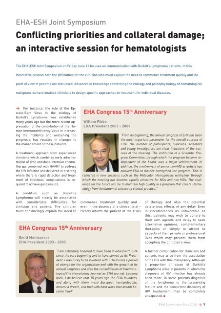 EHA Congress 15th Anniversary - European Hematology Association