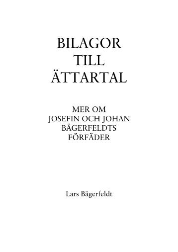 38 Förfäder - bilagor till Ättartal