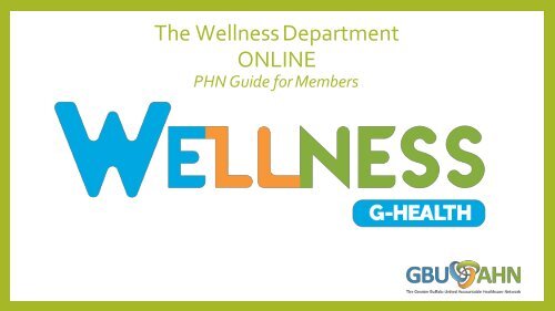 The Wellness Department ONLINE Guide for PHNS 2020  