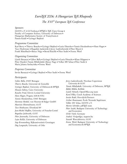 The Communications of the TEX Users Group Volume 27 ... - TUG