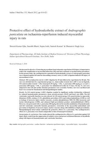 Andrographis paniculata - Indian Council of Medical Research