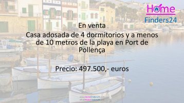 Se vende esta casa adosada de 4 dormitorios a 10 metros del mar y la playa en Port de Pollença. (PUE0016)