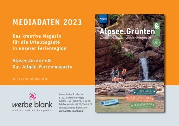 Alpsee Grünten & - Das Allgäu Ferienmagazin Mediadaten 2023