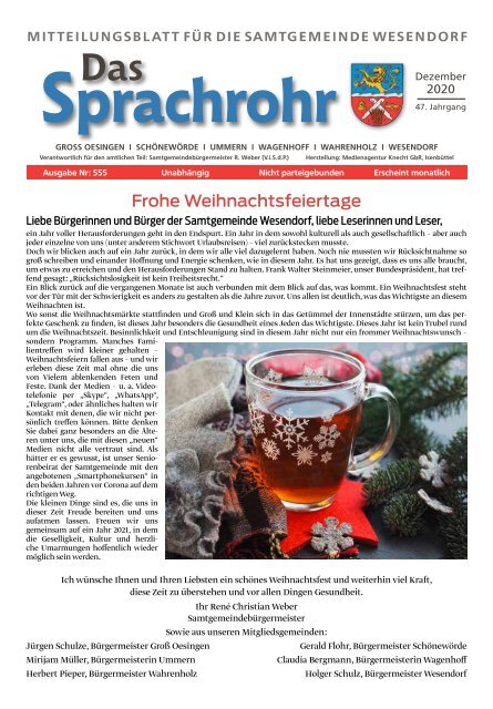 Sprachrohr Wesendorf Dezember 2020