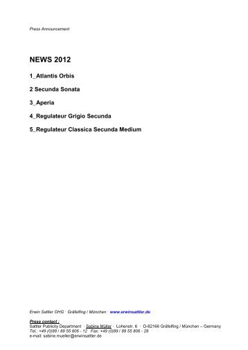 NEWS 2012 - Erwin Sattler