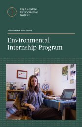 Environmental Internship Program - 2020 Booklet