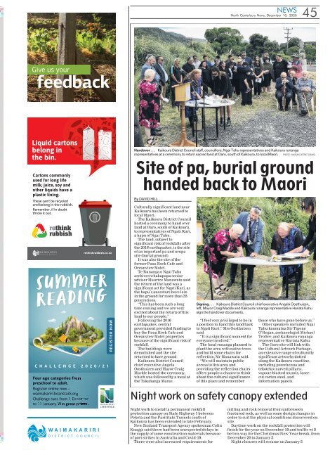 North Canterbury News: December 10, 2020