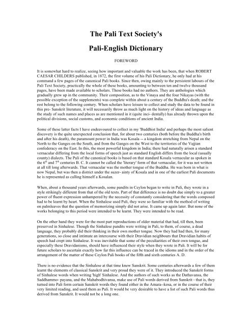 The Pali Text Society's Pali-English Dictionary