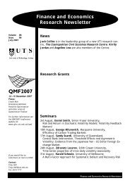 QMF2007 Finance and Economics Research ... - UTS:Business