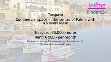 In the city centre of Palma de Mallorca, next to Mercat de Olivar we offer this Traspaso. (LOC0021)