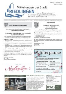 Amtliches Mitteilungsblatt Riedlingen 09.12.2020