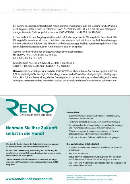 RVG-Tabelle 2021 für ReNos und ReFas 