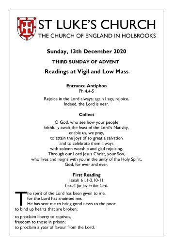 Readings at Mass Advent 3 (Year B)