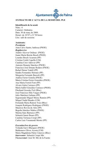 Extracte Acta 4 - Ajuntament de Palma
