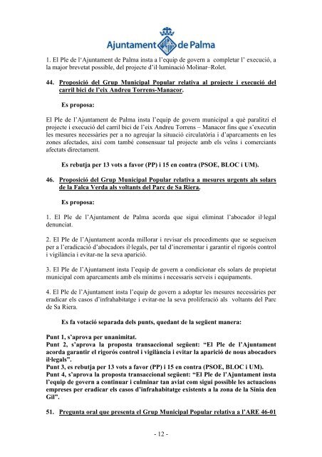 Extracte Acta 4 - Ajuntament de Palma
