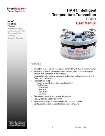 HART Intelligent Temperature Transmitter TT421 - smarresearch