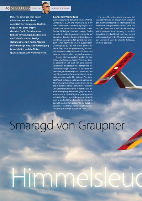 Datenblatt Segelflug - Graupner