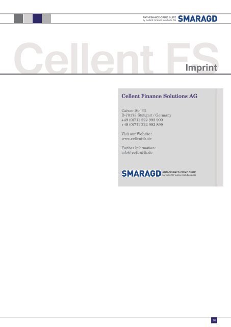 SMARAGD FPD IT-based system for the - cellent finance solutions AG