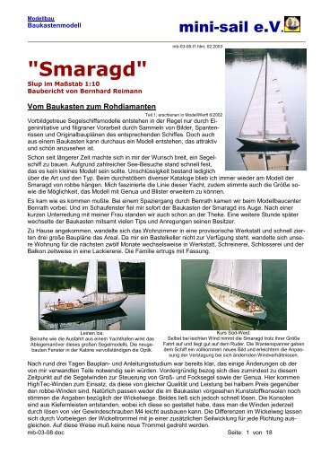 "Smaragd" - mini-sail eV