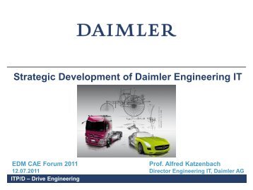 Strategic Development of Daimler Engineering IT - von Alfred ...