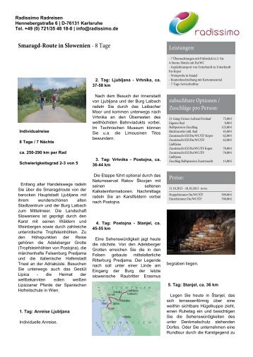 Smaragd-Route in Slowenien - Radissimo